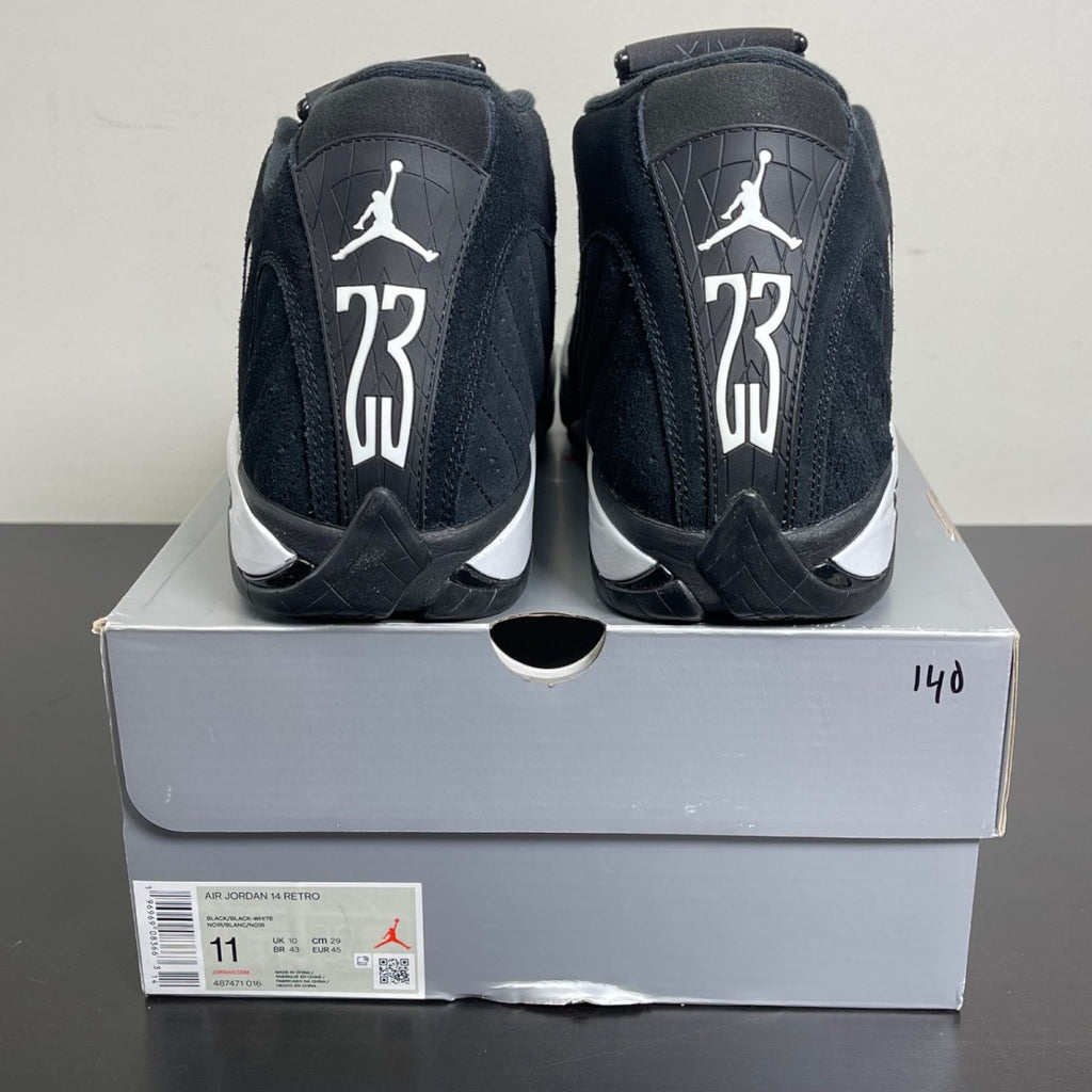 Jordan 14 Retro Black White 11 (Lightly Worn Pre-Owned)JordanBlack/Black/White/University Red - Image 4