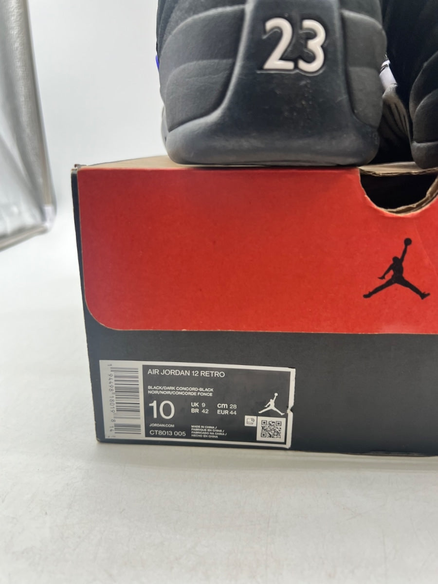 Jordan 12 Retro Black Dark Concord 10 (Lightly Worn Pre-Owned)JordanBlack/Black-Dark Concord - Image 6