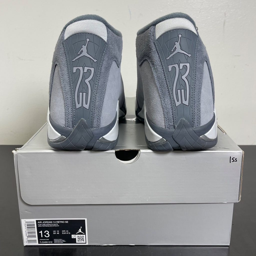 Jordan 14 Retro Flint Grey 13 (Moderately Worn Pre-Owned)JordanFlint Grey/Stealth Grey/White - Image 4