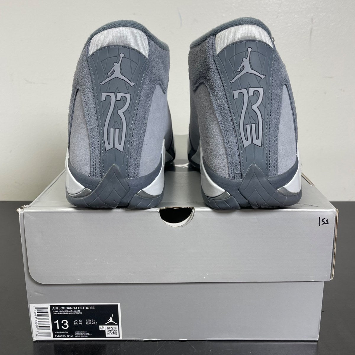 Jordan 14 Retro Flint Grey 13 (Moderately Worn Pre-Owned)JordanFlint Grey/Stealth Grey/White - Image 4