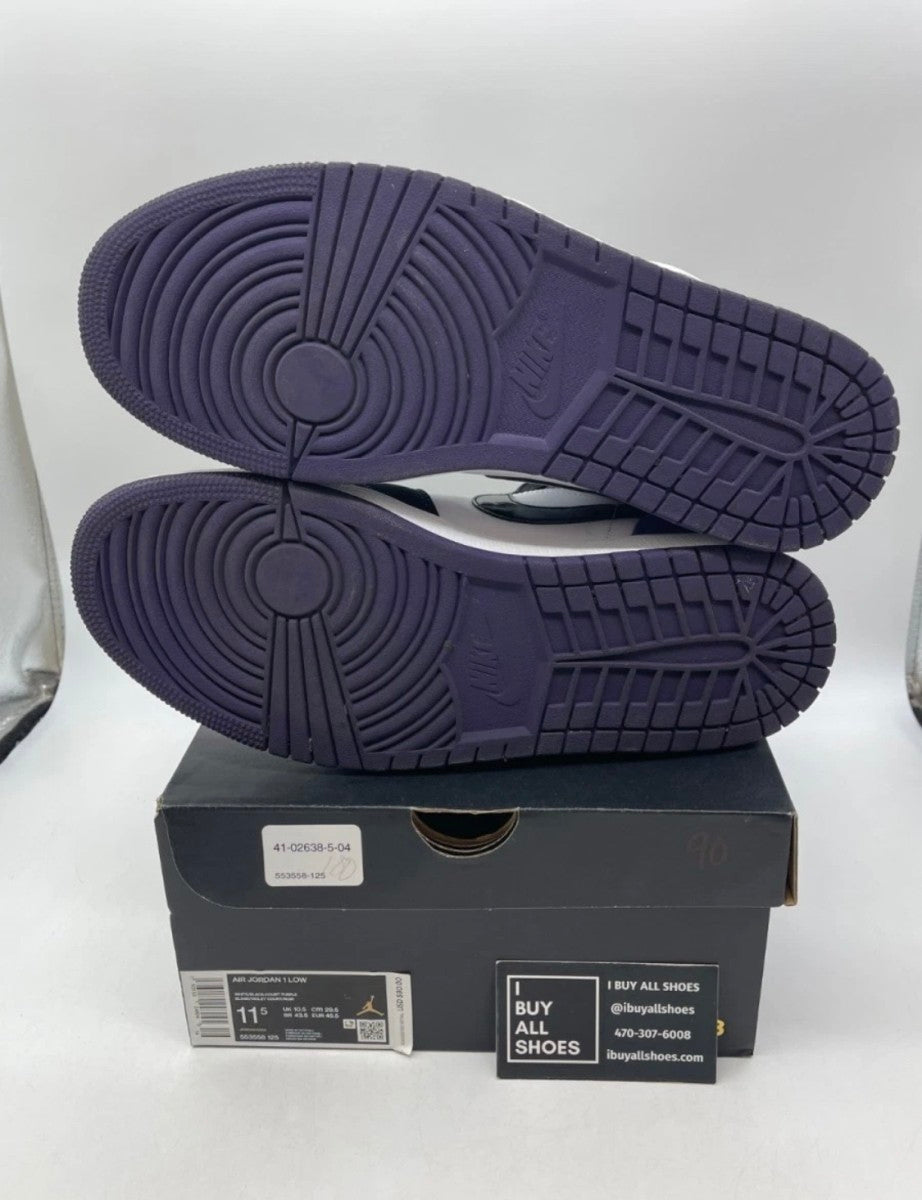 Jordan 1 Low Court Purple 11.5 (Lightly Worn Pre-Owned)JordanWhite/Black-Court Purple - Image 7