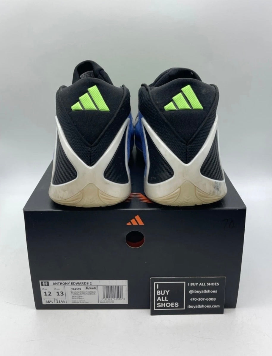 adidas AE 2 Blue Fusion 12 (Moderately Worn Pre-Owned)adidasBlue Fusion/Zero Metallic/Lime Burst - Image 3