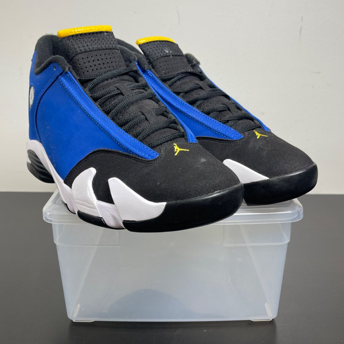 Jordan 14 Retro Laney (2023) 11.5 (Moderately Worn Pre-Owned)JordanVarsity Royal/Black-Varsity Maize-White - Image 1