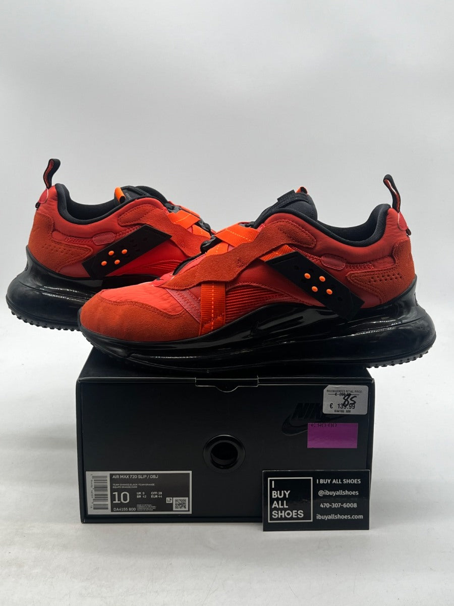 Nike Air Max 720 Slip OBJ Team Orange 10 (Moderately Worn Pre-Owned) - Image 1
