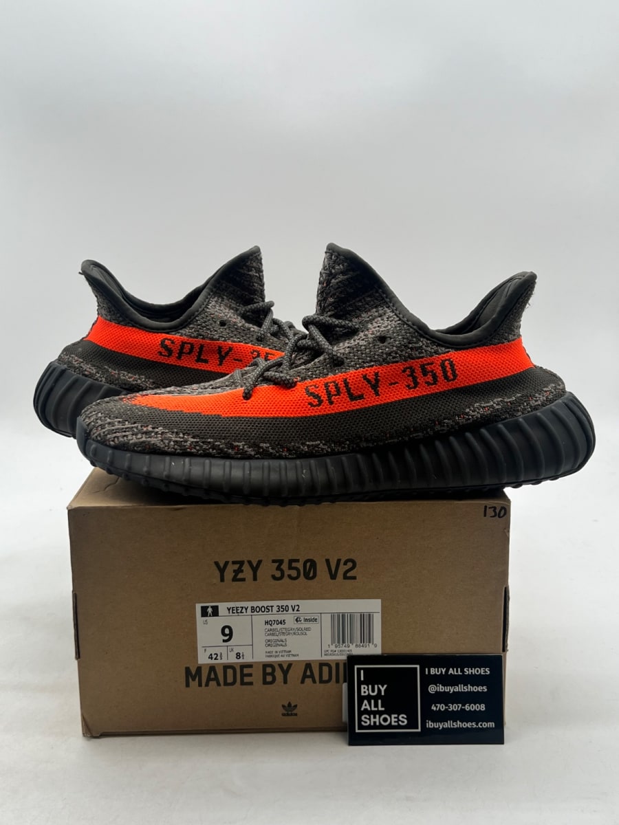 adidas Yeezy Boost 350 V2 Carbon Beluga 9 (Lightly Worn Pre-Owned) - Image 1