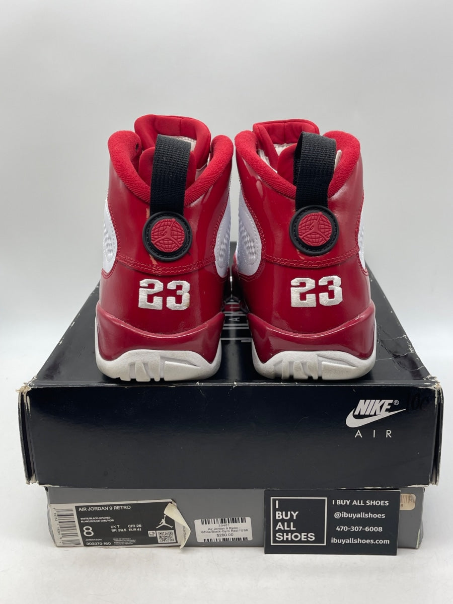 Jordan 9 Retro White Gym Red 8 (Moderately Worn Pre-Owned) - Image 3