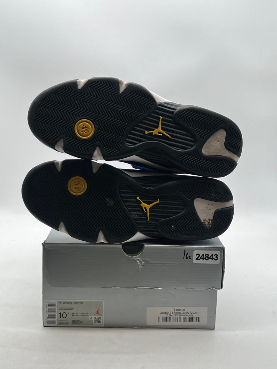 Jordan 14 Retro Laney (2023) 10.5 (Lightly Worn Pre-Owned)JordanVarsity Royal/Black-Varsity Maize-White - Image 8