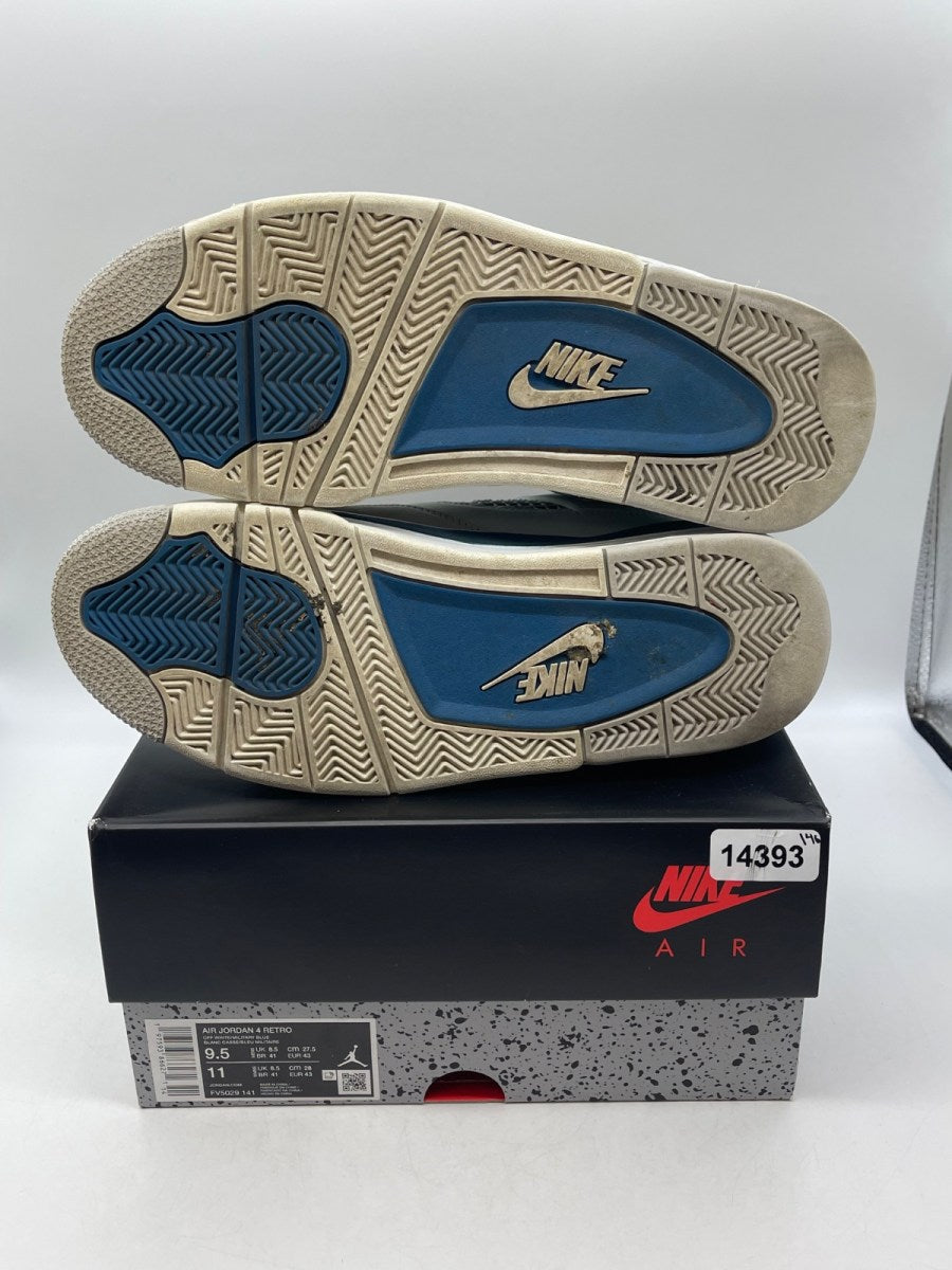 Jordan 4 Retro Military Blue (2024) 9.5 (Moderately Worn Pre-Owned)JordanOff-White/Military Blue/Neutral Grey - Image 7