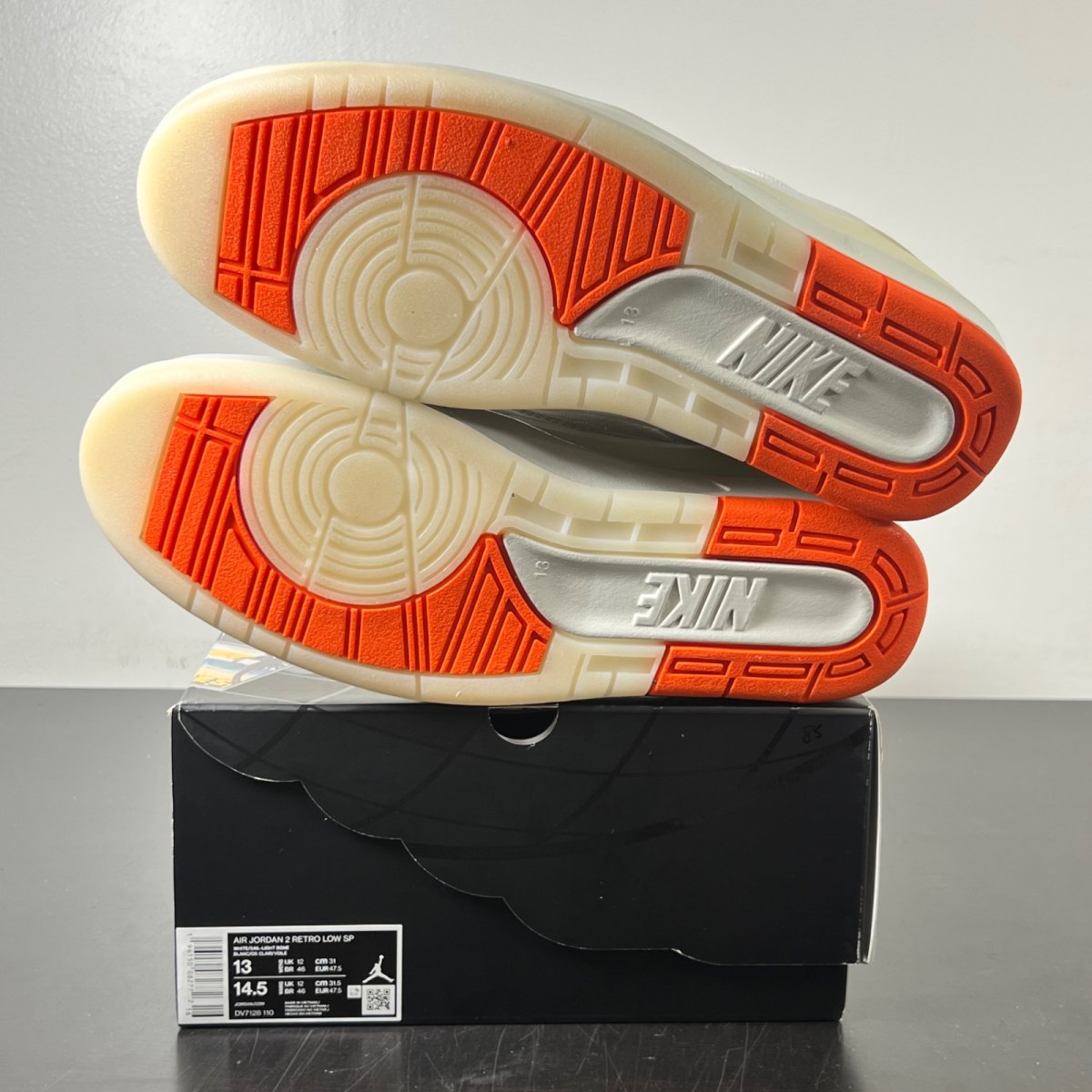 Jordan 2 Retro Low Shelflife 13 (Lightly Worn Pre-Owned)JordanWhite/Sail-Light Bone-Bright Mandarin - Image 6