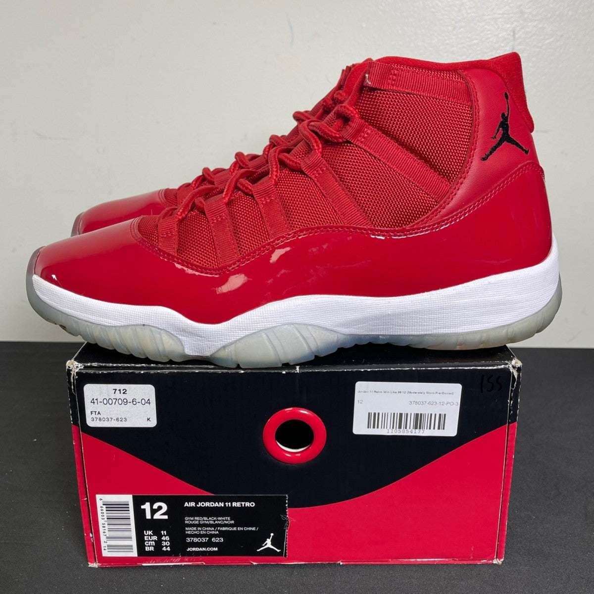 Jordan 11 Retro Win Like 96 12 (Moderately Worn Pre-Owned)JordanGym Red/Black-White - Image 3