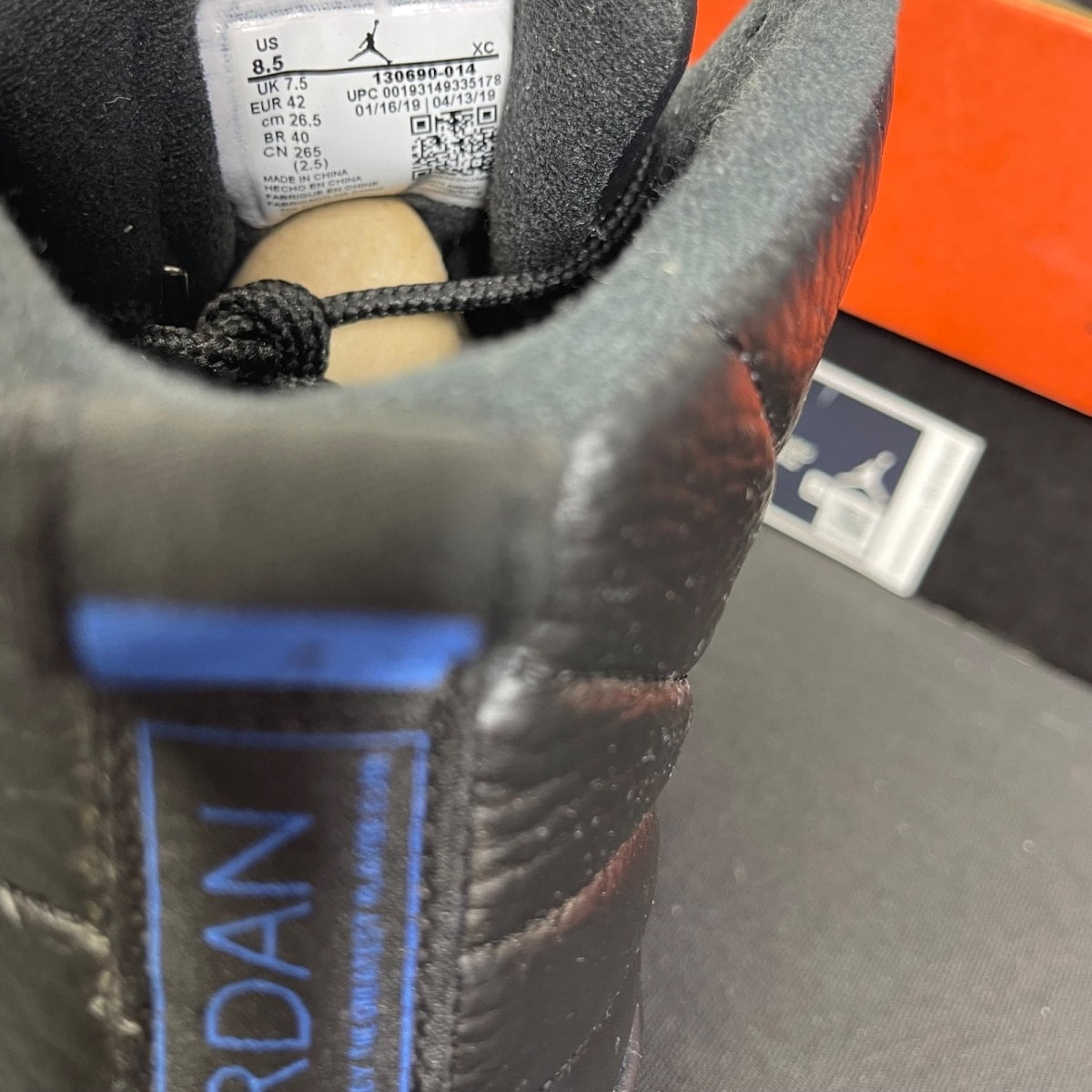 Jordan 12 Retro Black Game Royal 8.5 (Moderately Worn Pre-Owned)JordanBlack/Game Royal-Black - Image 6