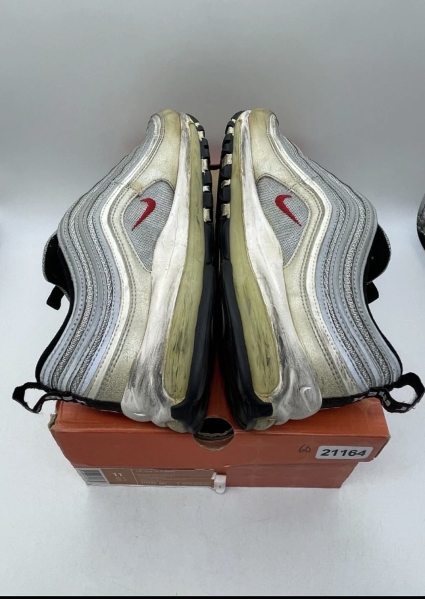 Nike Air Max 97 History of Air 11 (Heavily Worn Pre-Owned)NikeMetallic Silver/Varsity Red-White-Black - Image 6