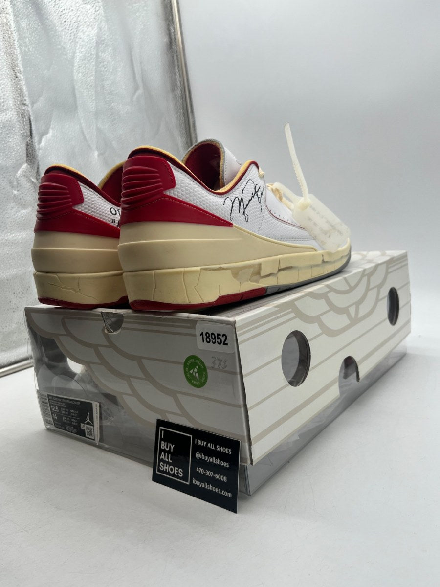 Jordan 2 Retro Low SP Off-White White Red 12.5 (Lightly Worn Pre-Owned) - Image 5