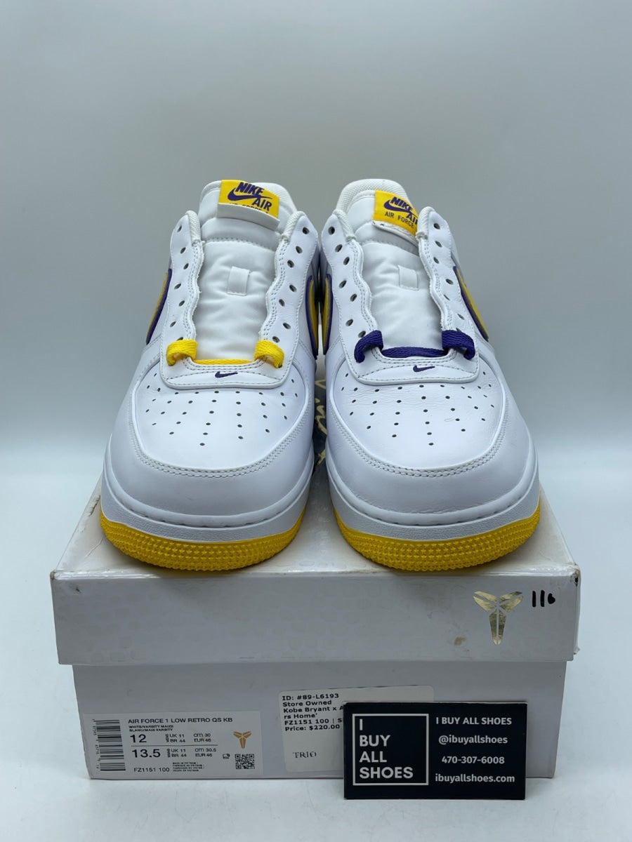 Nike Air Force 1 Low Retro QS Kobe Bryant Lakers Home 12 (Moderately Worn Pre-Owned) - Image 2