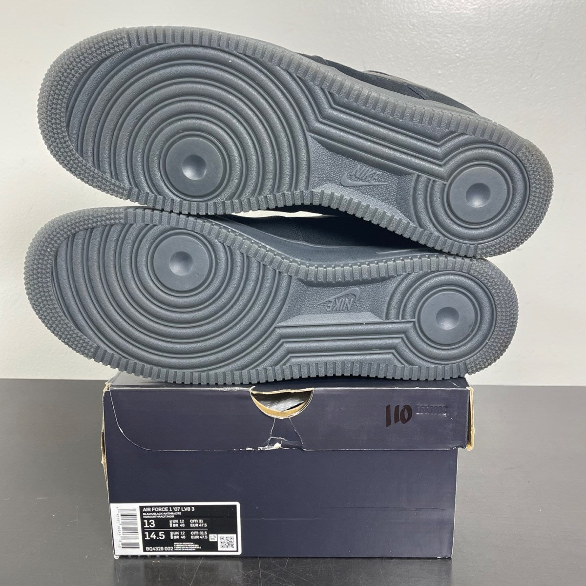 Nike Air Force 1 Low Black Anthracite 13 (Moderately Worn Pre-Owned)NikeBlack/Black-Anthracite - Image 5