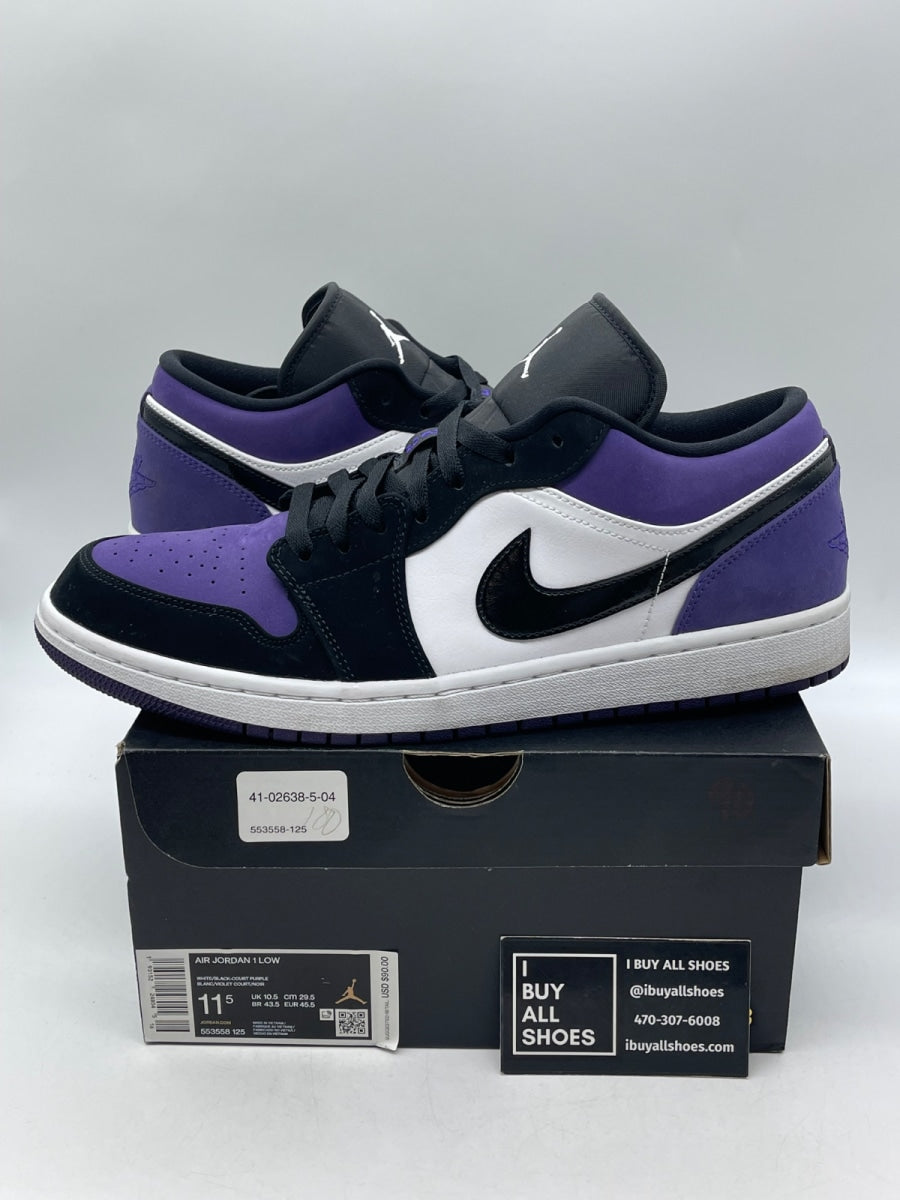 Jordan 1 Low Court Purple 11.5 (Moderately Worn Pre-Owned) - Image 1