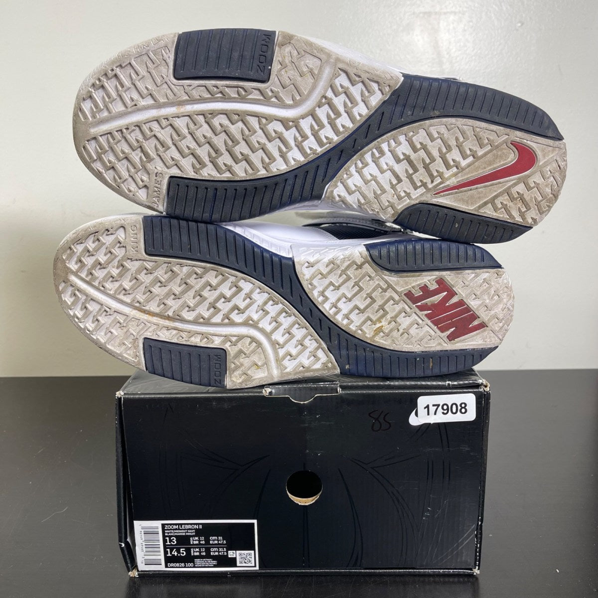 Nike LeBron Zoom 2 Midnight Navy (2022) 13 (Moderately Worn Pre-Owned)NikeMidnight Navy/Midnight Navy-White-Varsity Crimson - Image 5