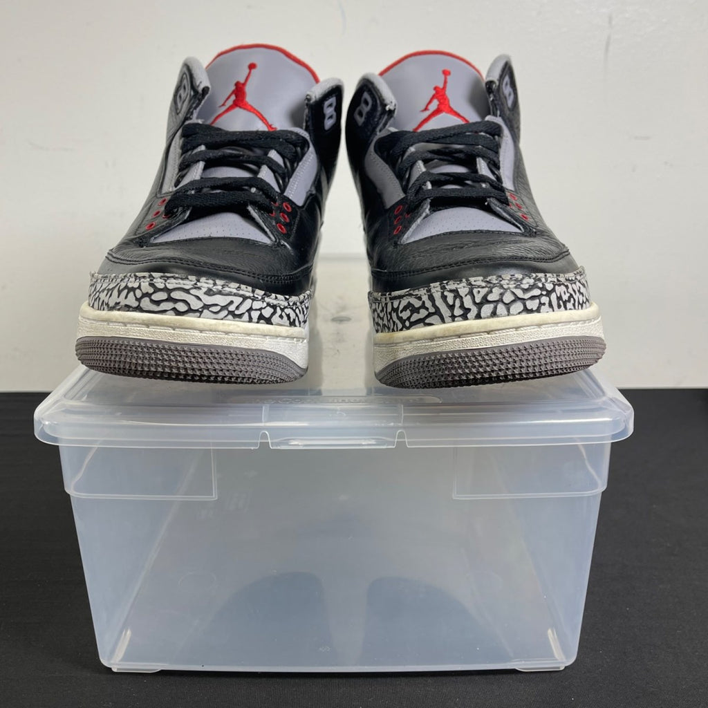 Jordan 3 Retro Black Cement (2011) 10.5 (Moderately Worn Pre-Owned)JordanBlack/Cement Grey-White-Varsity Red - Image 2