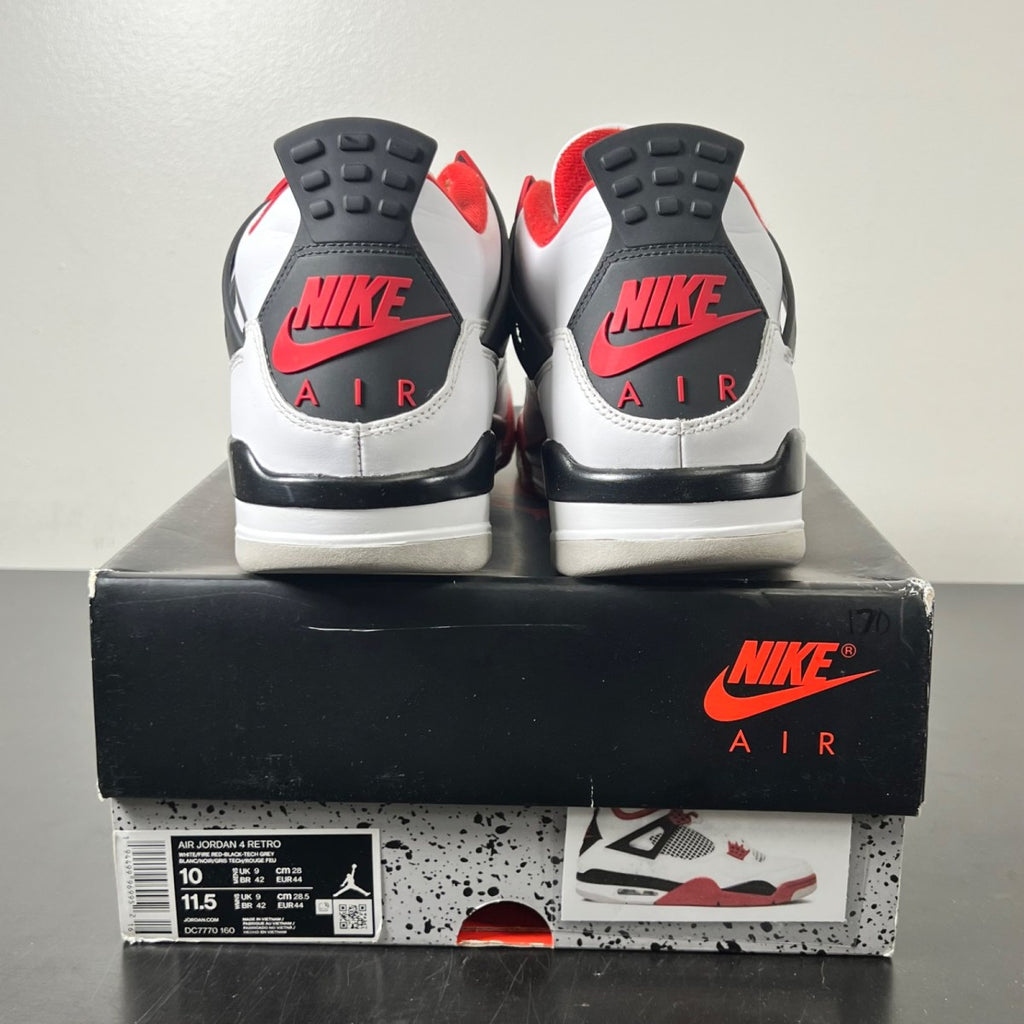 Jordan 4 Retro Fire Red (2020) 10 (Moderately Worn Pre-Owned)JordanWhite/Black-Tech Grey-Fire Red - Image 5