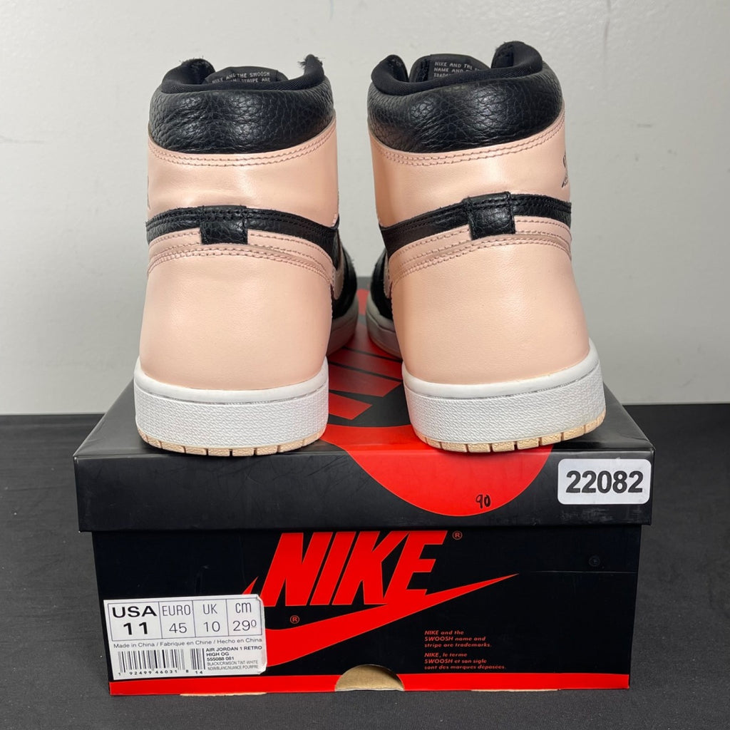 Jordan 1 Retro High Black Crimson Tint 11 (Moderately Worn Pre-Owned)JordanBlack/Crimson Tint-White-Hyper Pink-Mystic Green - Image 4