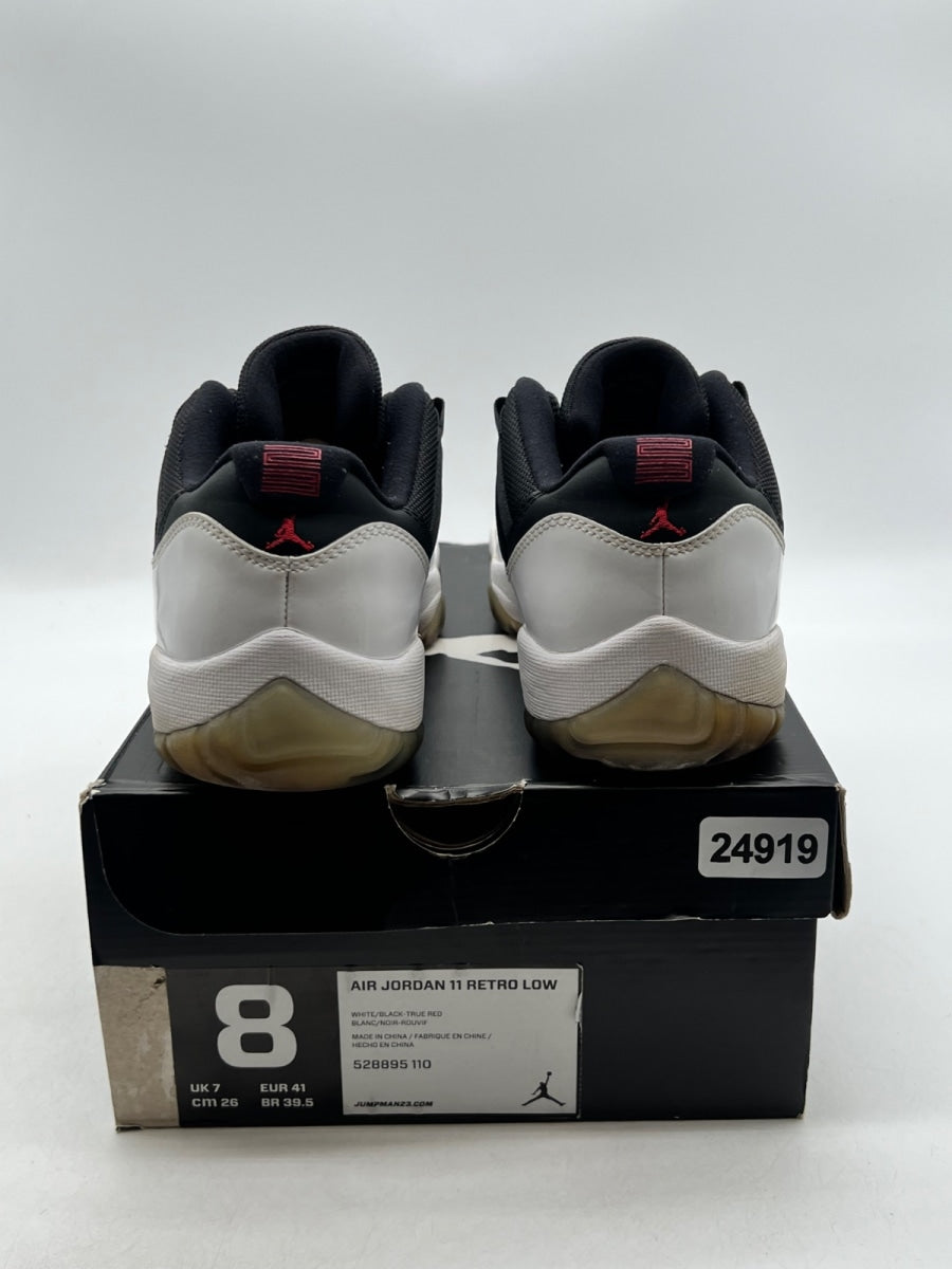 Jordan 11 Retro Low Tuxedo 8 (Moderately Worn Pre-Owned)JordanWhite/Black-True Red - Image 3