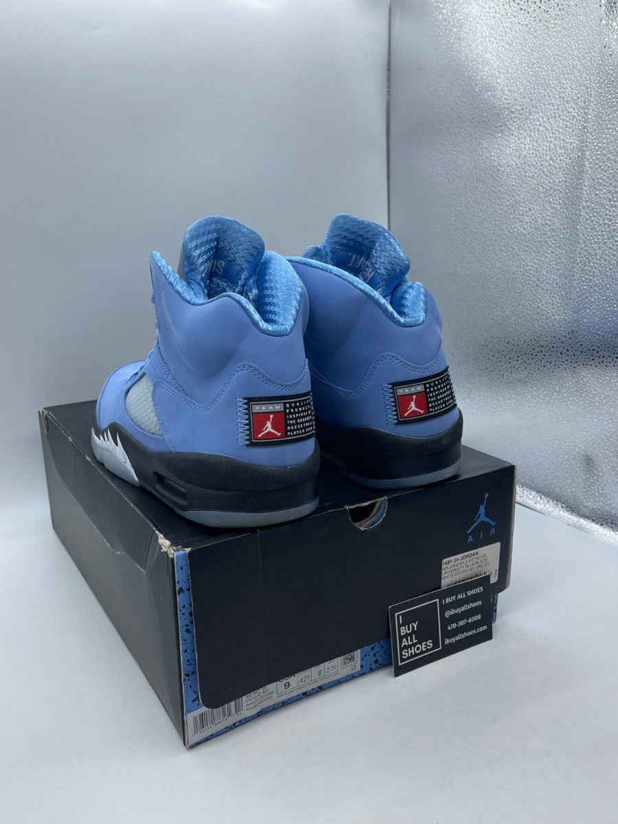 Jordan 5 Retro UNC University Blue 9 (Moderately Worn Pre-Owned) - Image 4