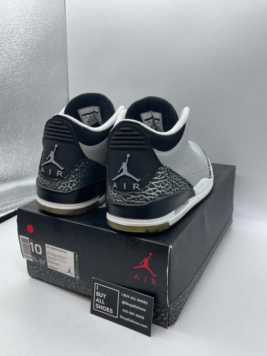 Jordan 3 Retro Wolf Grey 10 (Moderately Worn Pre-Owned) - Image 5