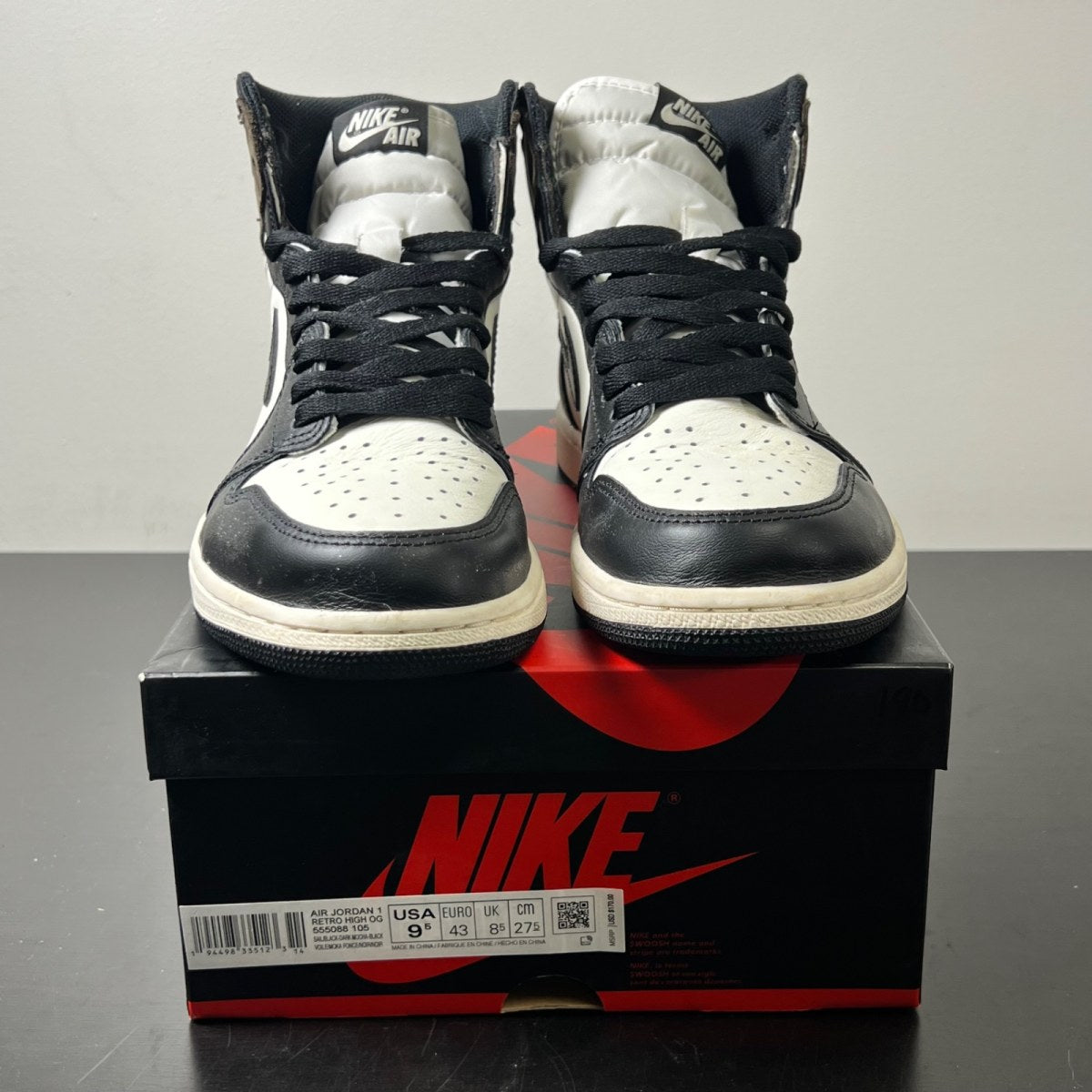 Jordan 1 Retro High Dark Mocha 9.5 (Lightly Worn Pre-Owned)JordanSail/Dark Mocha-Black-Black - Image 2