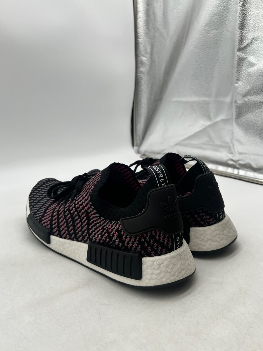 adidas NMD R1 STLT Black Grey Solar Pink 13 (Lightly Worn Pre-Owned) - Image 4