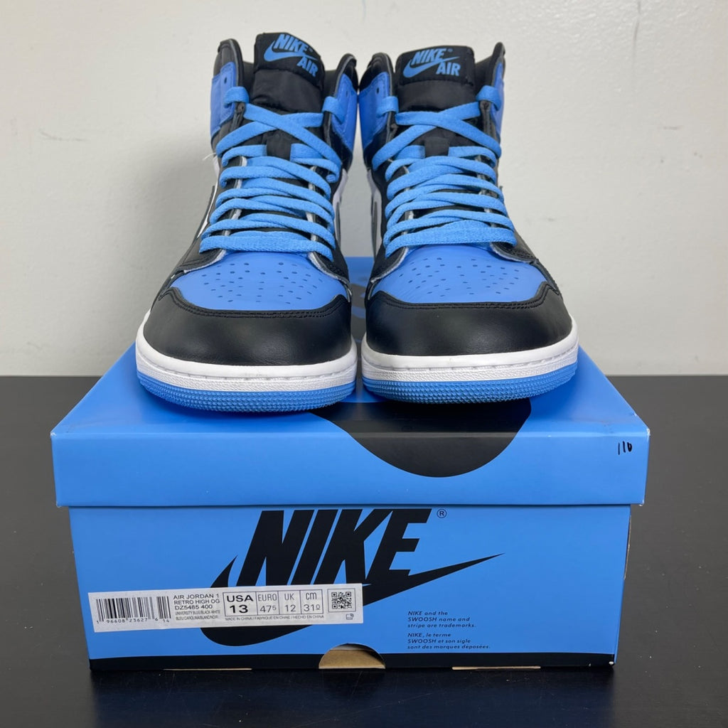 Jordan 1 Retro High OG UNC Toe 13 (Moderately Worn Pre-Owned)JordanUniversity Blue/Black/White - Image 2