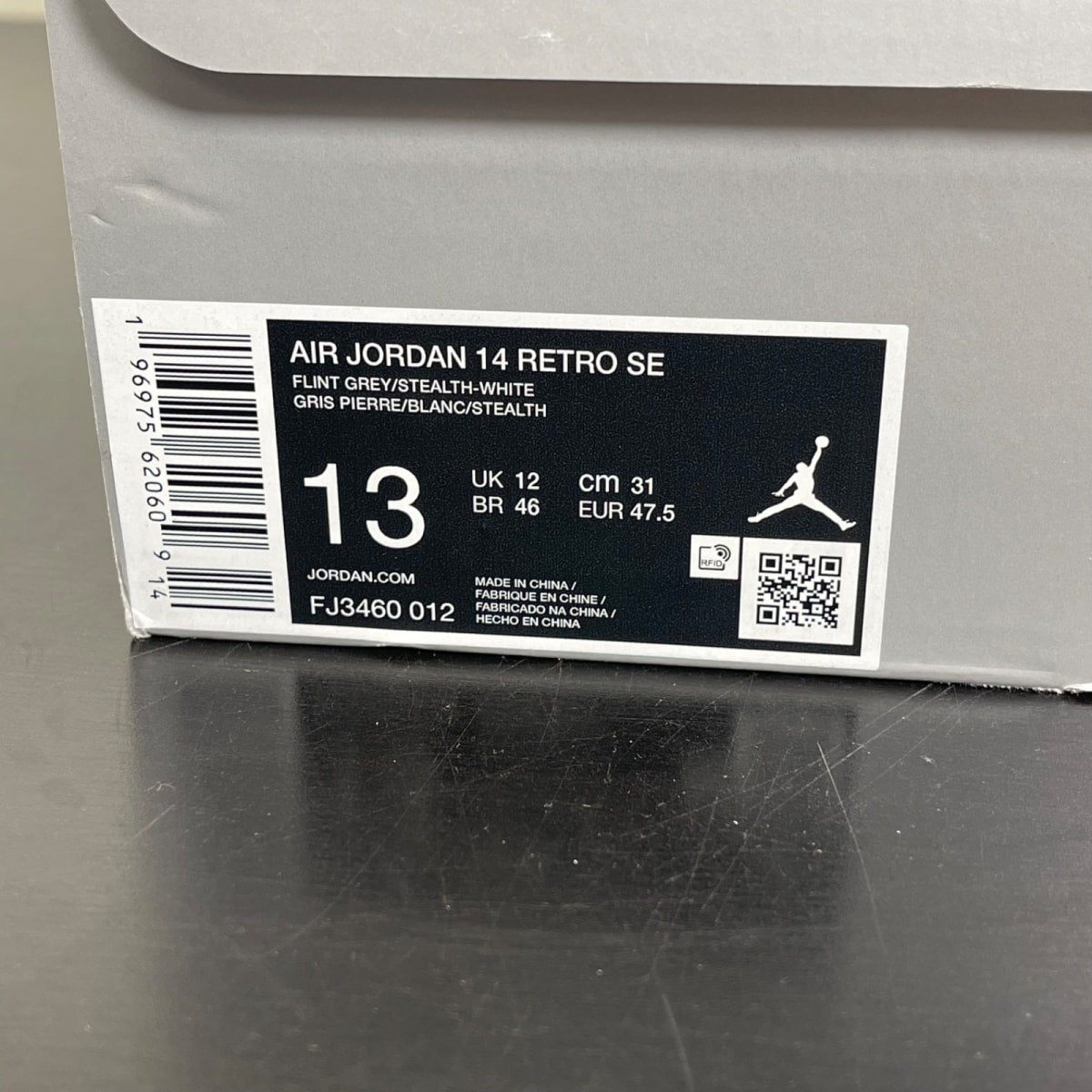 Jordan 14 Retro Flint Grey 13 (Moderately Worn Pre-Owned)JordanFlint Grey/Stealth Grey/White - Image 7