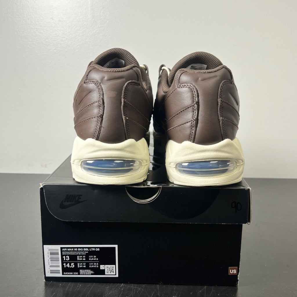Nike Air Max 95 QS Big Bubble Baroque Brown Leather 13 (Lightly Worn Pre-Owned)NikeBaroque Brown/Baroque Brown/Black/Coconut Milk - Image 4