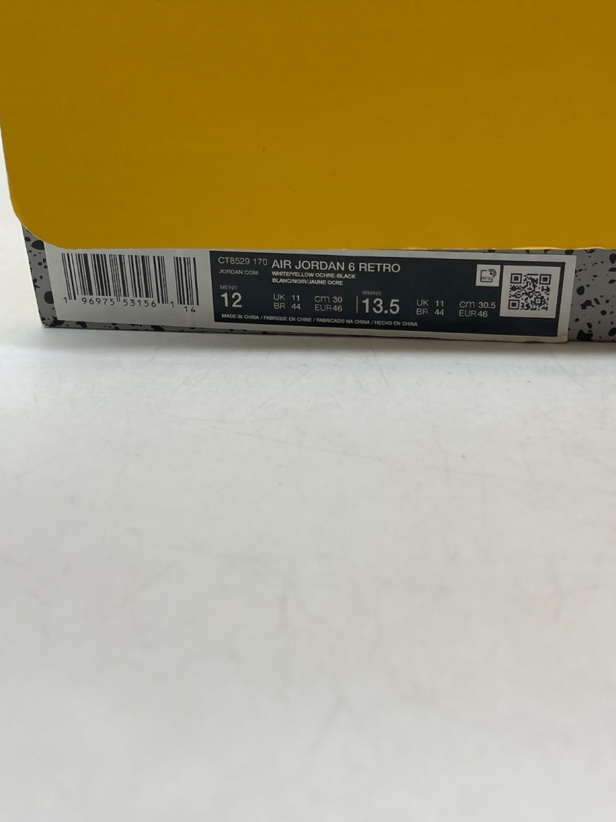 Jordan 6 Retro Yellow Ochre 12 (Moderately Worn Pre-Owned)JordanWhite/Yellow Ochre-Black - Image 9