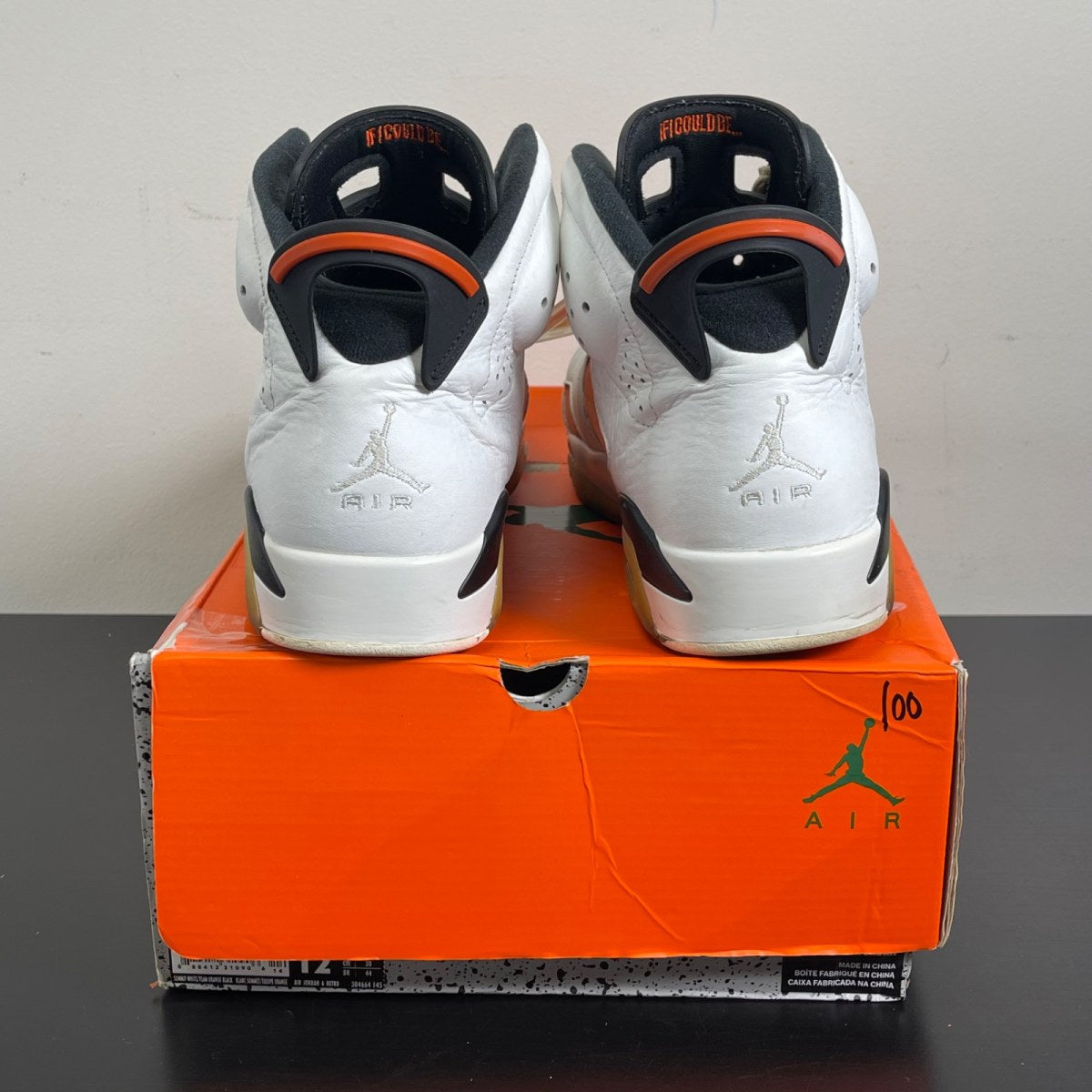 Jordan 6 Retro Gatorade Like Mike White 12 (Moderately Worn Pre-Owned)JordanSummit White/Team Orange-Black - Image 4