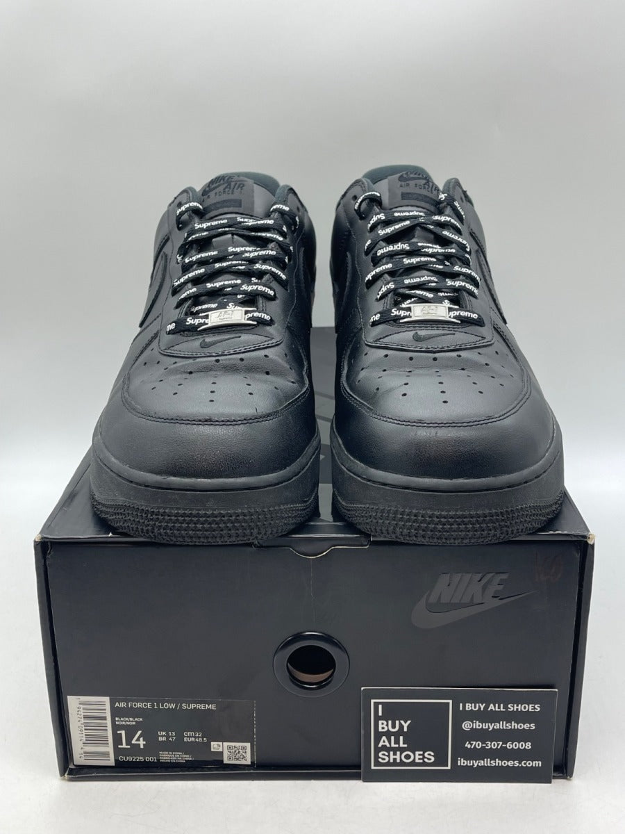 Nike Air Force 1 Low Supreme Black 14 (Moderately Worn Pre-Owned) - Image 2