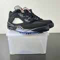 Air Jordan 5 Retro Low Golf Black Metallic 11 (Moderately Worn Pre-Owned)JordanBlack/Metallic Silver-Fire Red - Image 1