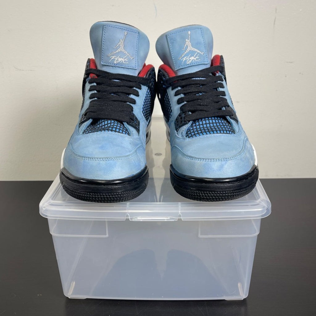Jordan 4 Retro Travis Scott Cactus Jack 10.5 (Moderately Worn Pre-Owned)JordanUniversity Blue/Black-Varsity Red - Image 2