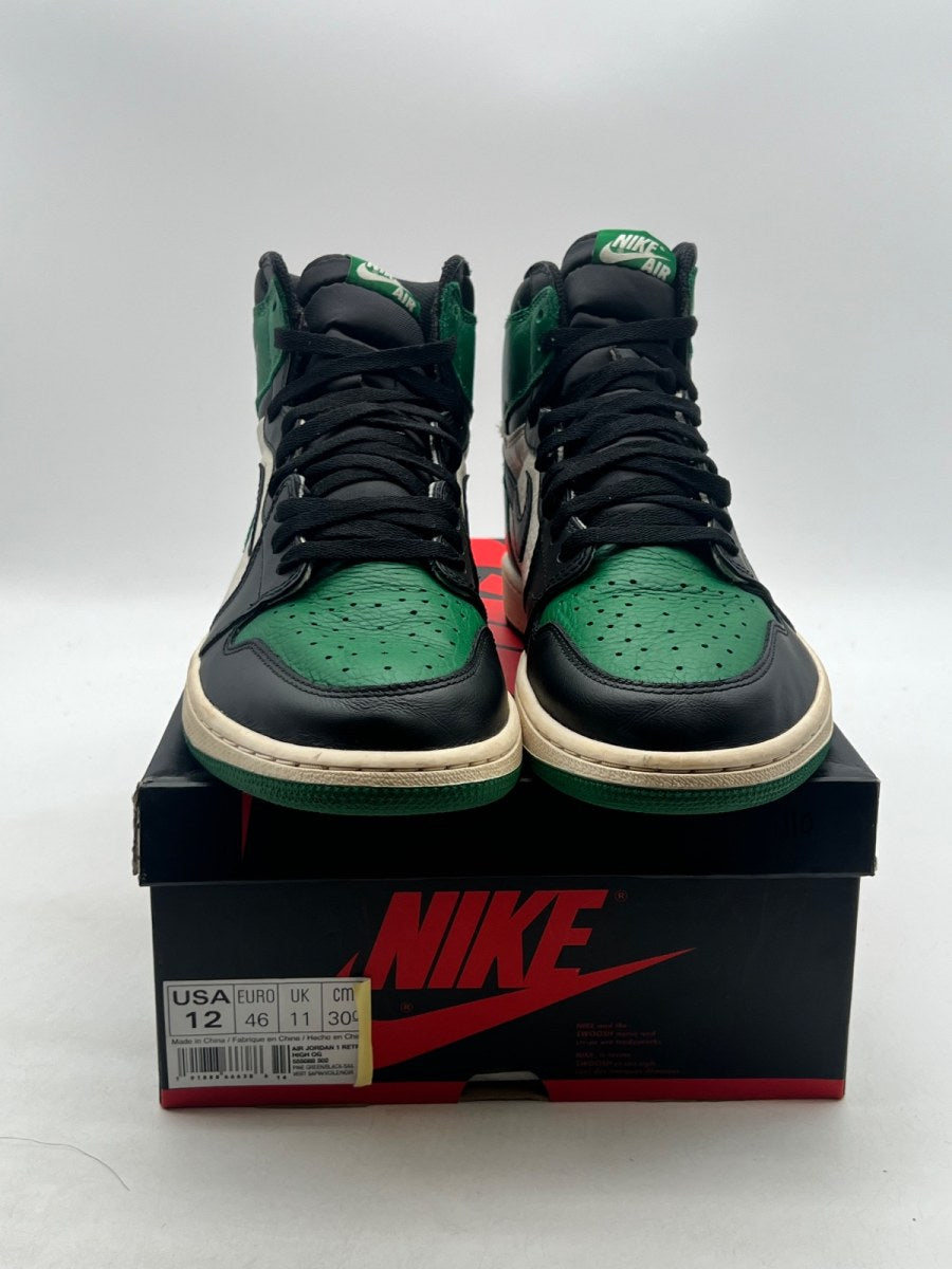 Jordan 1 Retro High Pine Green 12 (Moderately Worn Pre-Owned)JordanPine Green/Sail-Black - Image 2
