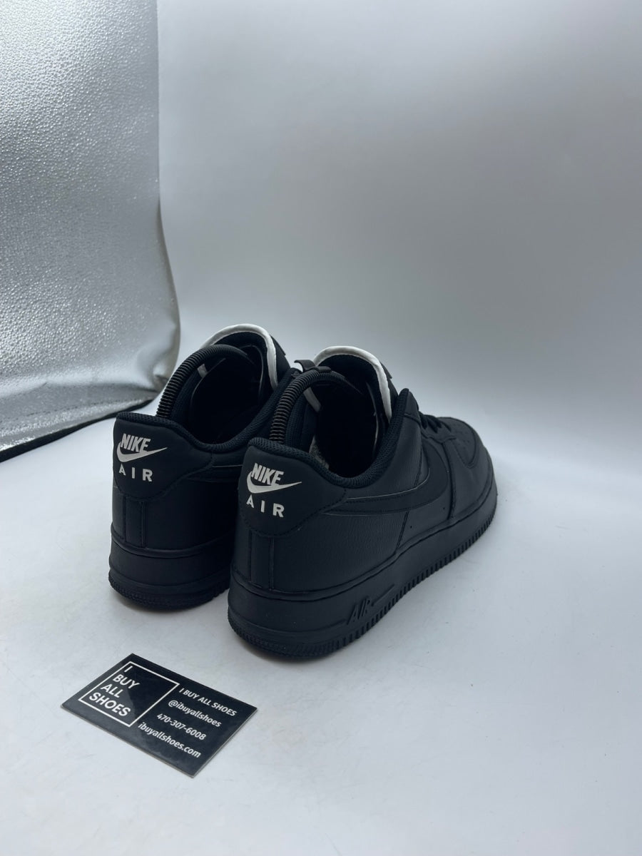 Nike Air Force 1 Low Triple Black (White Tongue) 12 (Moderately Worn Pre-Owned) - Image 5