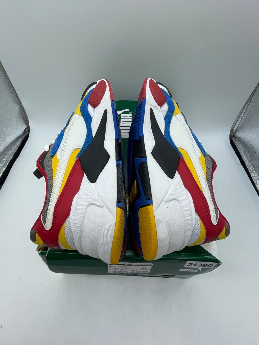 Puma RS-X3 Puzzle White Yellow 9.5 (Moderately Worn Pre-Owned)PumaPuma White/Spectra Yellow - Image 6