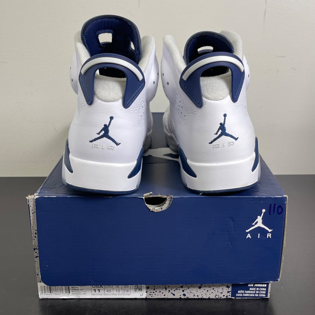 Jordan 6 Retro Midnight Navy (2022) 11 (Moderately Worn Pre-Owned)JordanWhite/Midnight Navy - Image 4