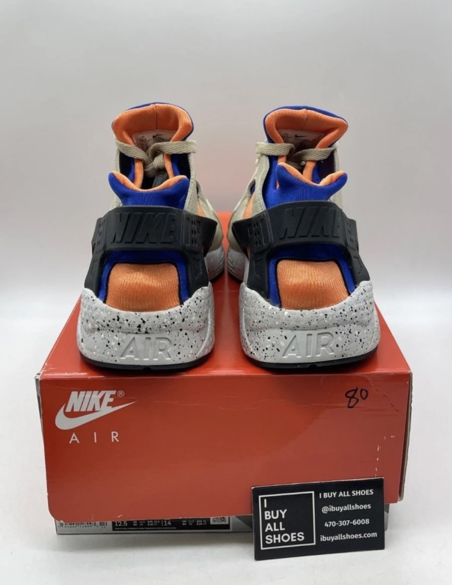 Nike Air Huarache ACG Mowabb (2022) 12.5 (Lightly Worn Pre-Owned)NikeRattan/Hyper Royal-Bright Mandarin-Black - Image 3