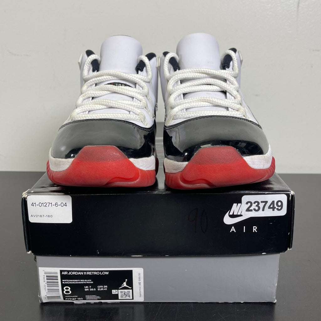 Jordan 11 Retro Low Concord Bred 8 (Moderately Worn Pre-Owned)JordanWhite/Gym Red-Black-True Red - Image 2