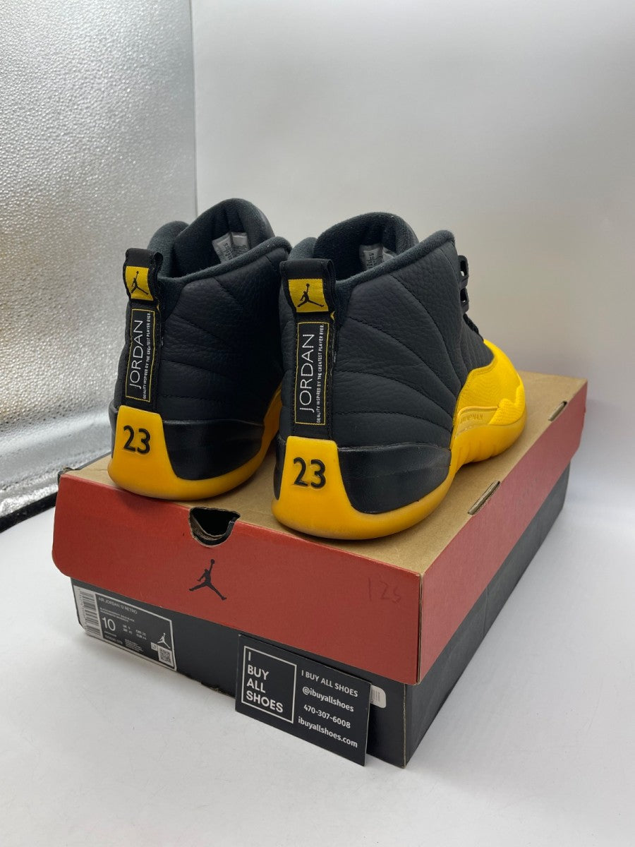 Jordan 12 Retro Black University Gold 10 (Moderately Worn Pre-Owned) - Image 5