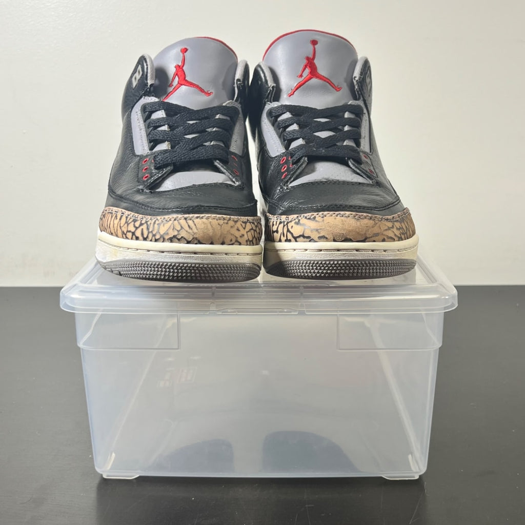 Jordan 3 Retro Black Cement (2011) 11 (Heavily Worn Pre-Owned)JordanBlack/Cement Grey-White-Varsity Red - Image 2