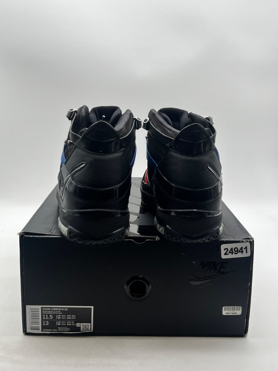 Nike LeBron 3 The Shop Black University Red (2022) 11.5 (Moderately Worn Pre-Owned)NikeBlack/Metallic Silver/University Red/Game Royal - Image 3