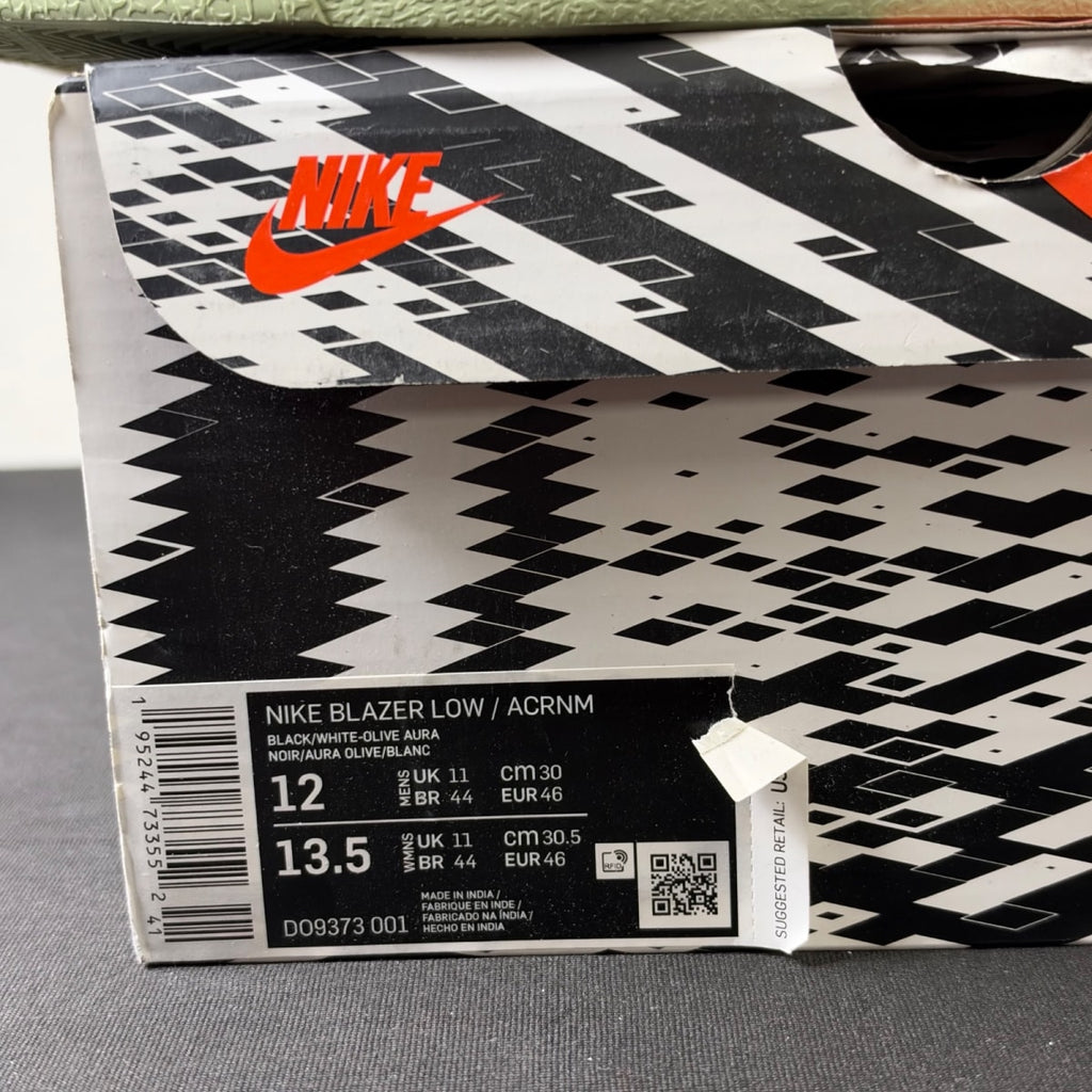 Nike Blazer Low Acronym Black Olive Aura (Size 12) - Image 4