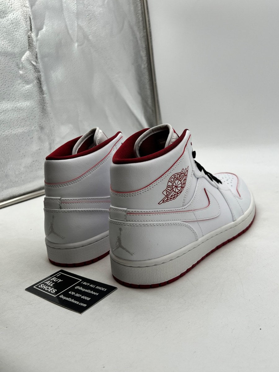 Jordan 1 Retro Mid White Gym Red Black 10.5 (Lightly Worn Pre-Owned) - Image 3