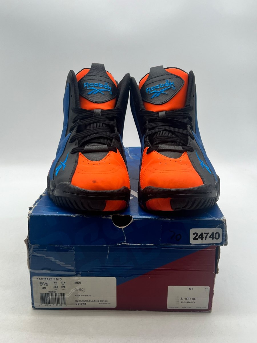 Reebok Kamikaze II OKC 9.5 (Lightly Worn Pre-Owned)ReebokBlack / Blue-Blazing Orange - Image 2