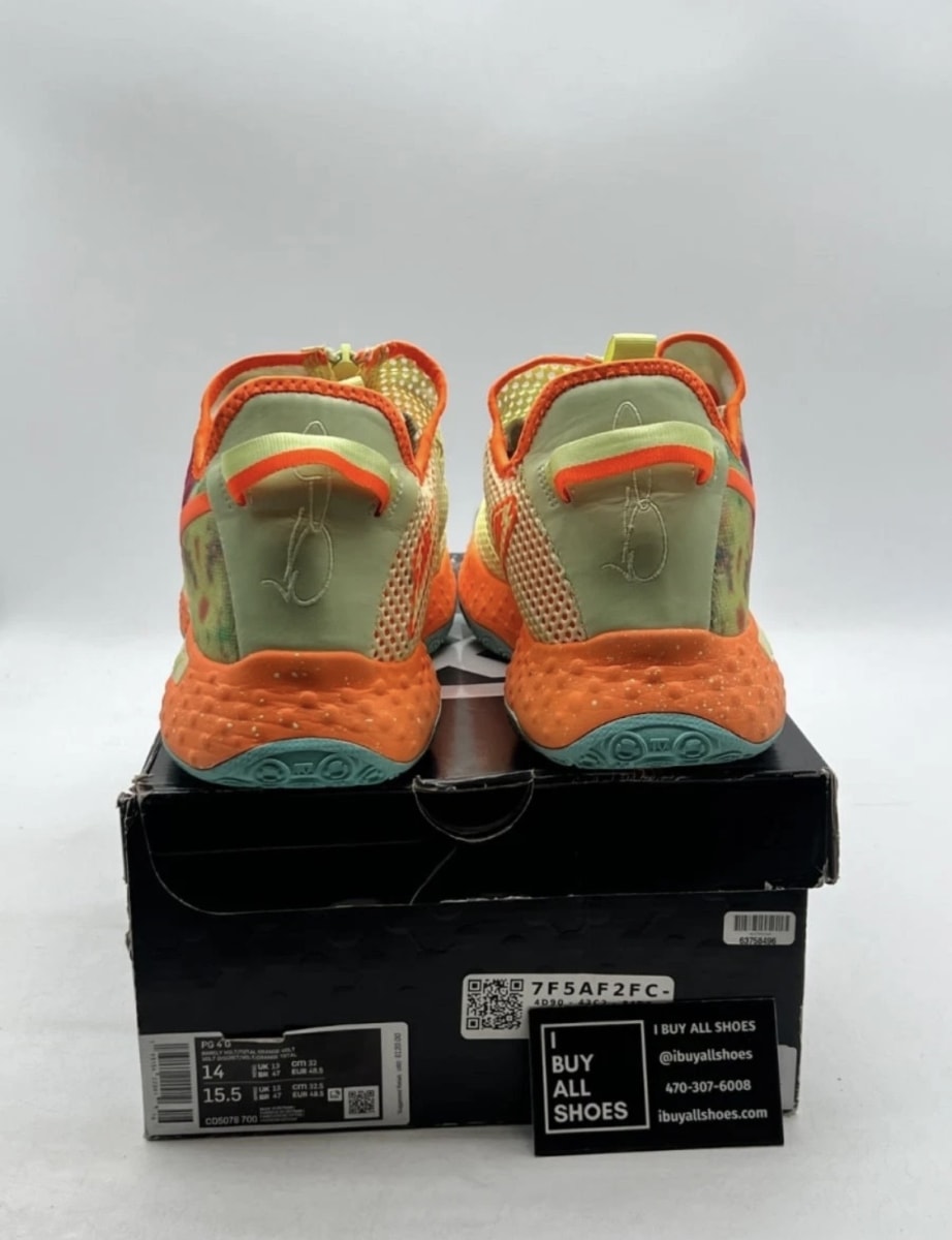 Nike PG 4 Gatorade All-Star (2020) 14 (Lightly Worn Pre-Owned)NikeBarely Volt/Volt-Photo Blue-Total Orange - Image 3